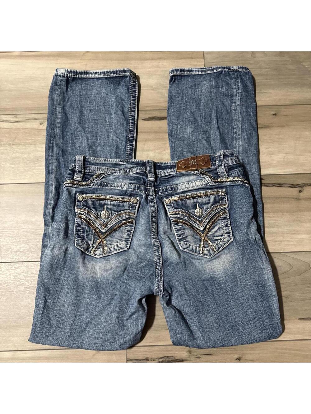 Miss Me Los Angeles Sequin Embellished Low Rise Bootcut Jeans Sz 30